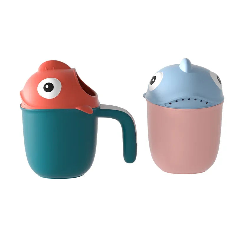 Cartoon Shark Baby Bath Rinse Cup – Fun Shower Head Washing Toy for 0–6 Years