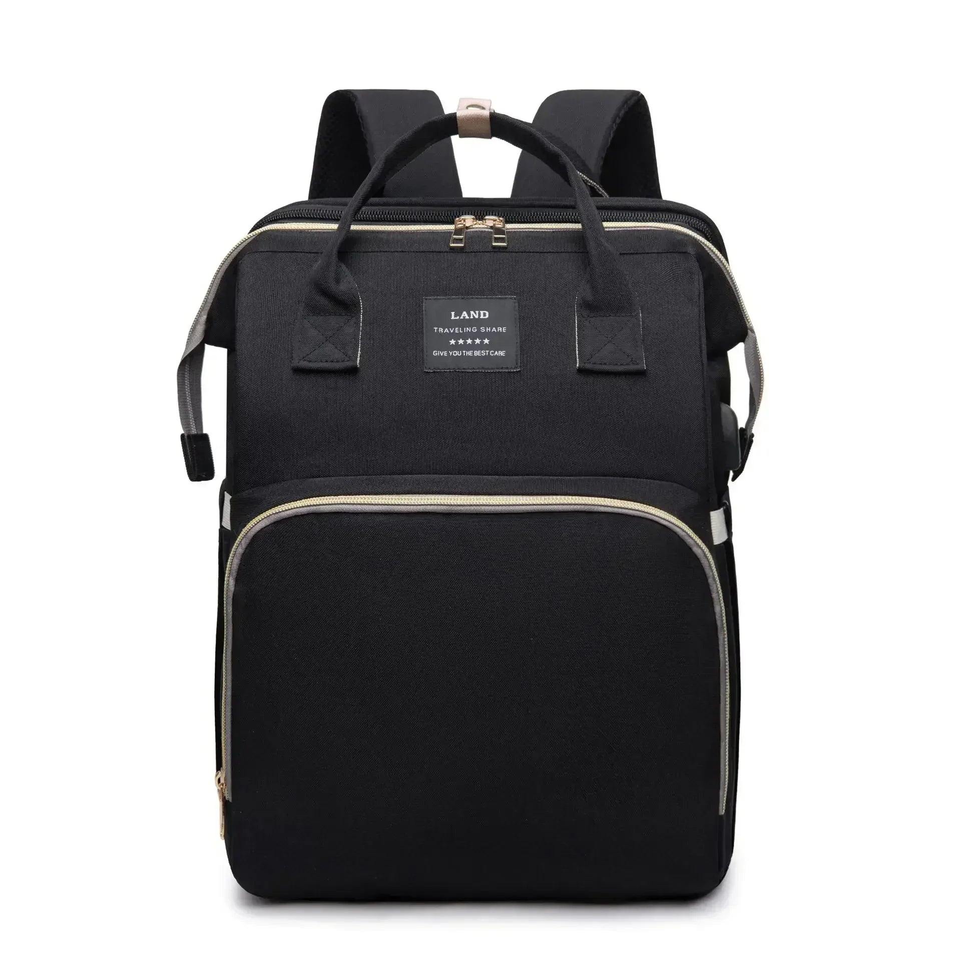 Lightweight Folding Crib Backpack – Large-Capacity Travel Diaper Bag for Moms on the Go