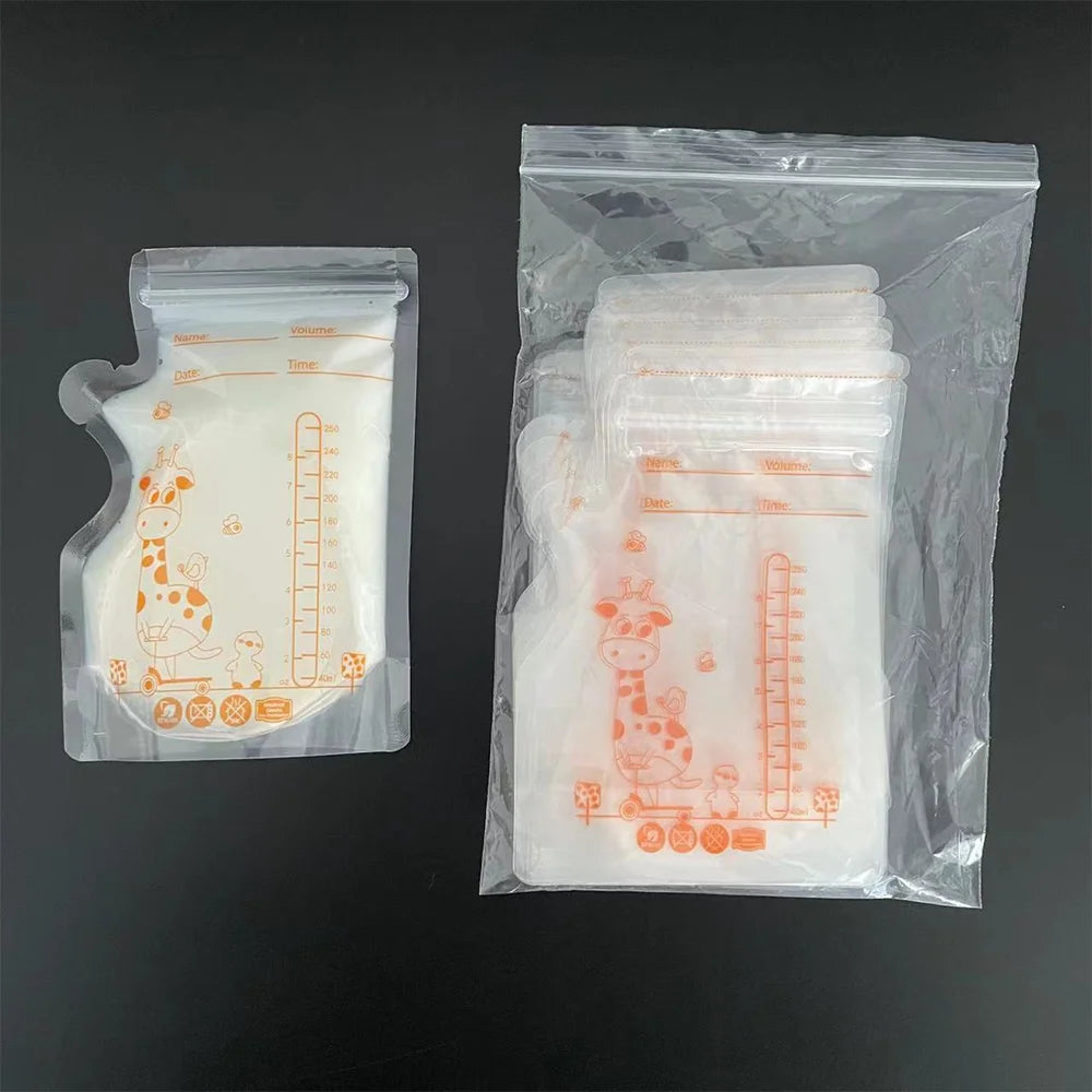 250ml BPA-Free Breast Milk Storage Bags – Leakproof Freezer Pouches for Safe Baby Feeding
