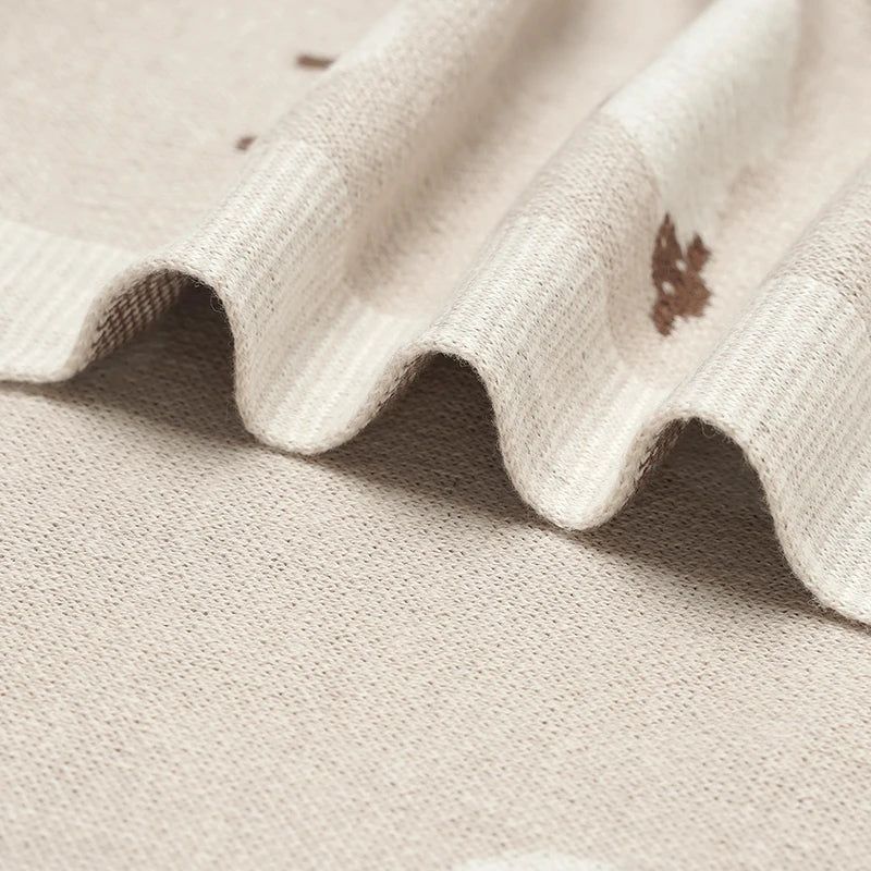 Baby Cotton Knitted Blanket – Soft Swaddle Wrap & Nursery Quilt for Newborns (90x70cm)