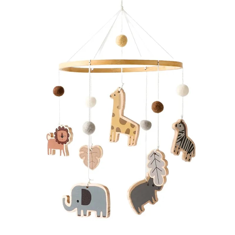 Wooden Crochet Star Baby Crib Mobile – Bed Bell Rattle Toy for Newborn Comfort and Sleep