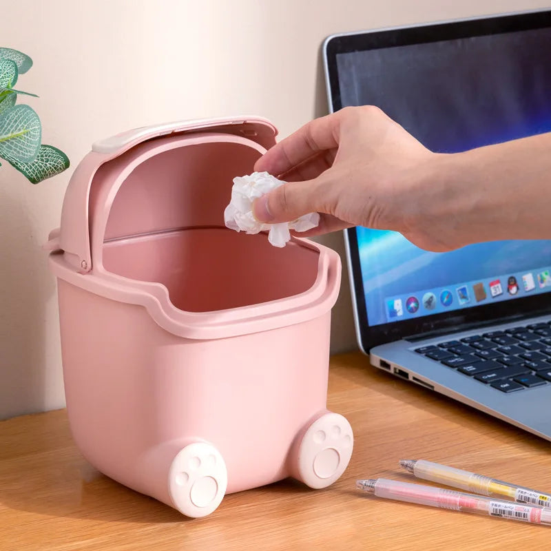 Mini Trash Can – Cute Rubbish Bin for Home, Office, Baby & Kids Room