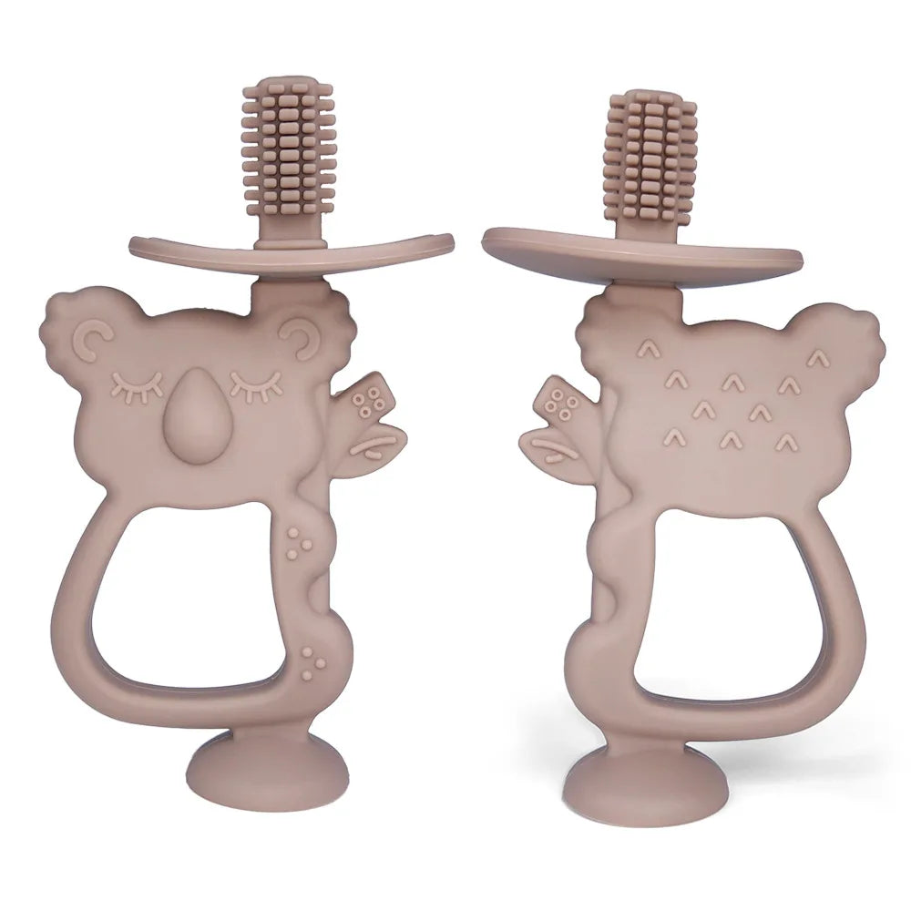 Baby Teether Glove Cartoon Bear | BPA-Free Silicone Molar Mitt for Teething Relief