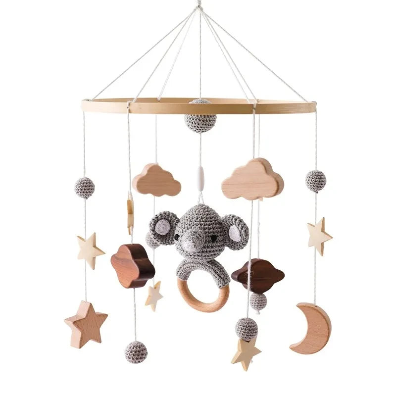 Revolving Music Box – Wooden Hanging Rattle Crib Toy for Newborns