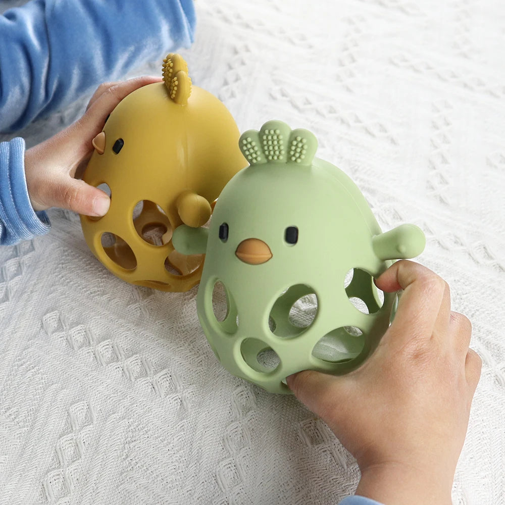 Chick-Shaped Silicone Baby Teether – Safe BPA-Free Chewing Toy for Teething Relief