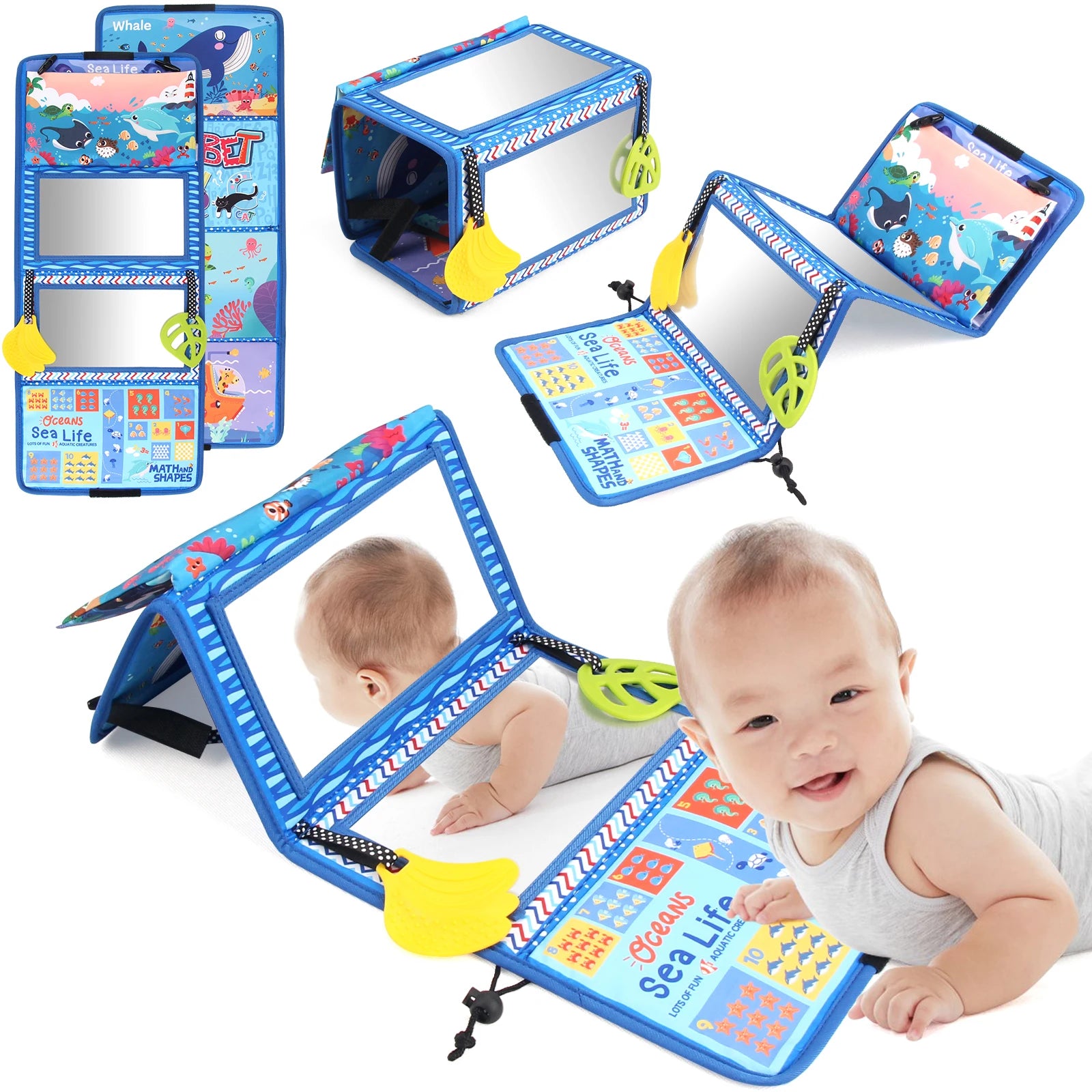 Colorful Baby Floor Mirror Montessori Sensory Toy for Crawling Development 6-24 Months
