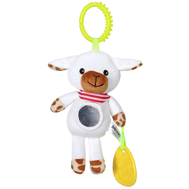 Soft Animal Handbells Rattle – Giraffe & Zebra Plush Toy with Teether for Infants