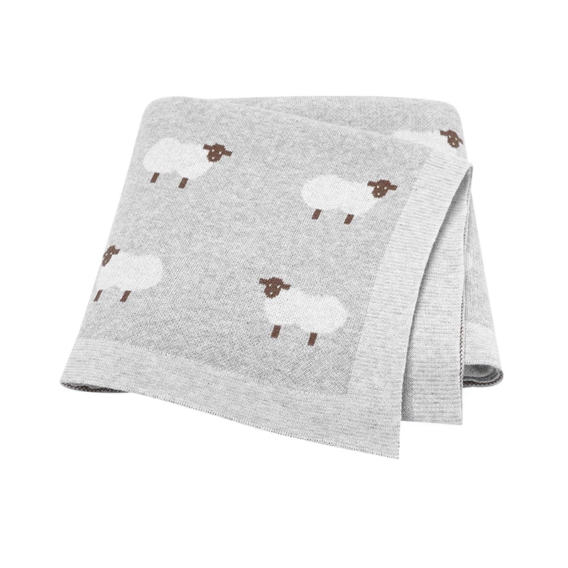 Baby Cotton Knitted Blanket – Soft Swaddle Wrap & Nursery Quilt for Newborns (90x70cm)