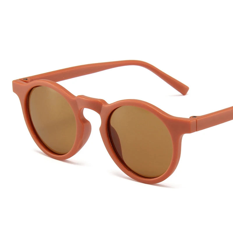 Children’s Vintage Round UV400 Sunglasses – Frosted Acrylic Sun Protection