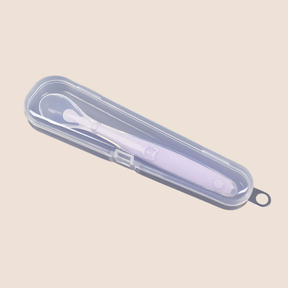 Baby Silicone Feeding Spoon – Soft Training Tableware with Storage Box