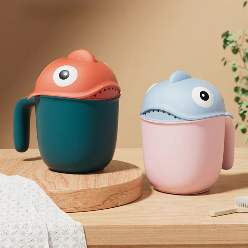 Cartoon Shark Baby Bath Rinse Cup – Fun Shower Head Washing Toy for 0–6 Years