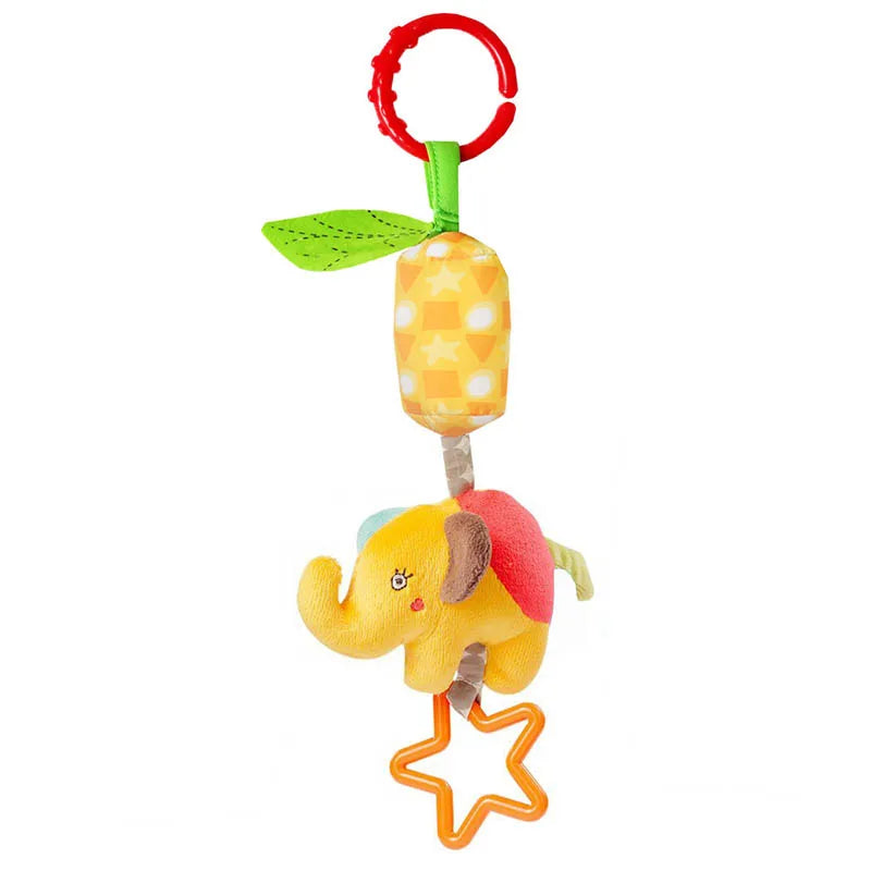 Soft Animal Handbells Rattle – Giraffe & Zebra Plush Toy with Teether for Infants
