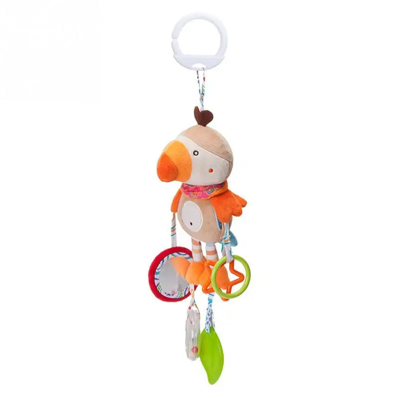 Soft Animal Handbells Rattle – Giraffe & Zebra Plush Toy with Teether for Infants