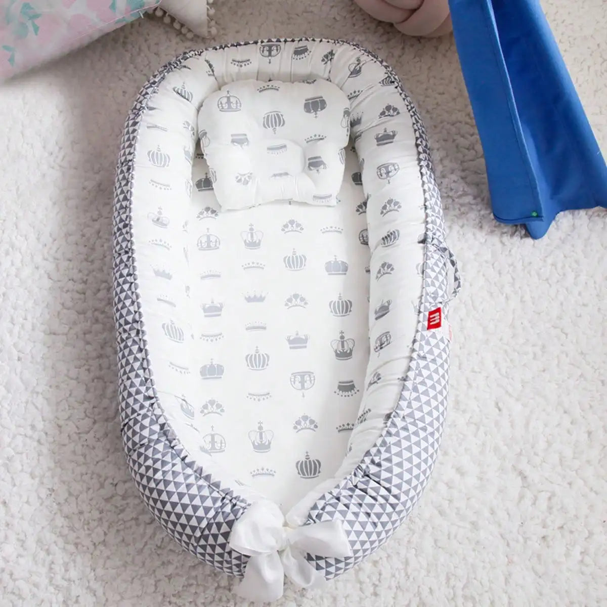 Portable Baby Nest for Co-Sleeping – Adjustable Cotton Newborn Lounger Bed Crib