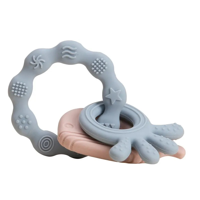 Baby Teether Glove Cartoon Bear | BPA-Free Silicone Molar Mitt for Teething Relief