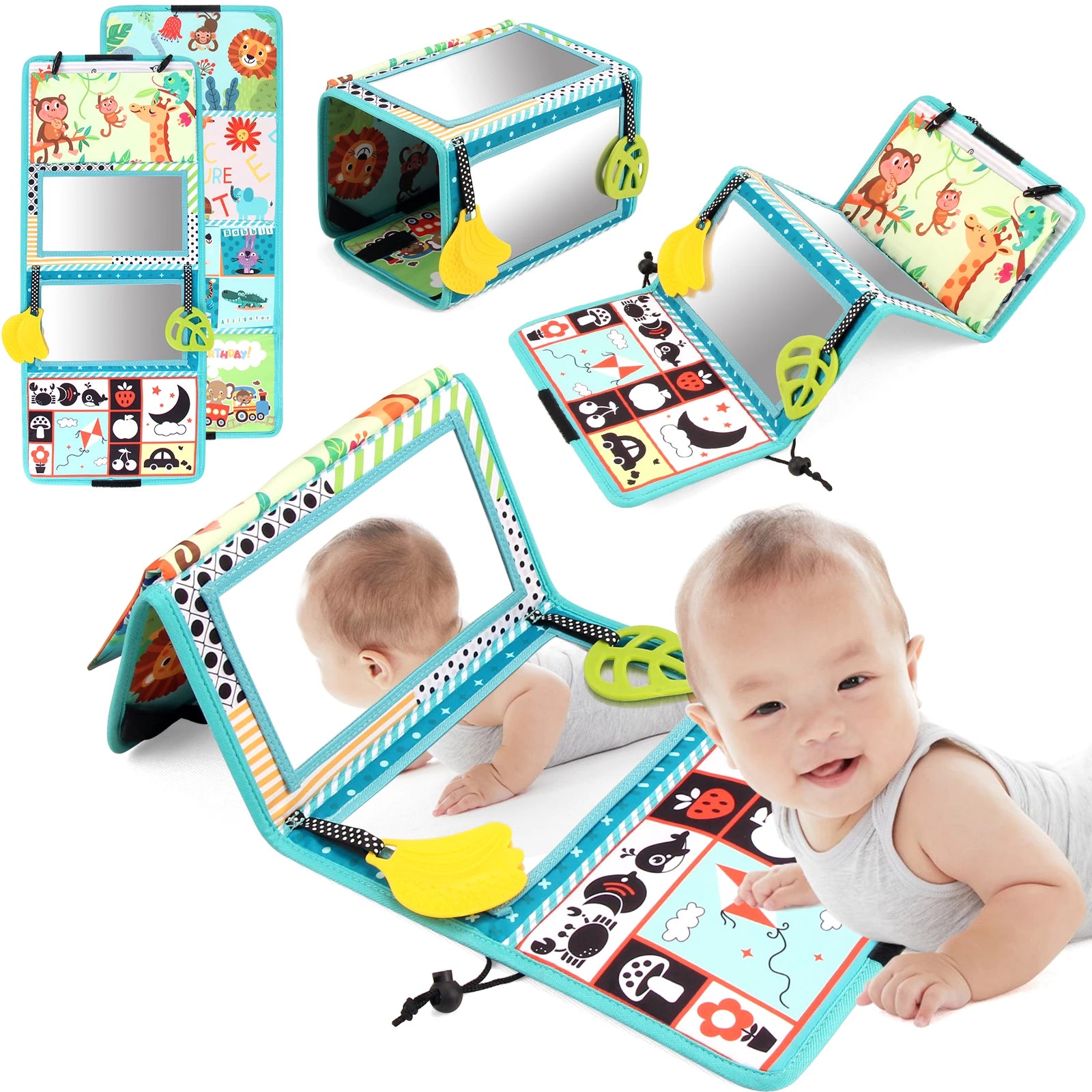 Colorful Baby Floor Mirror Montessori Sensory Toy for Crawling Development 6-24 Months