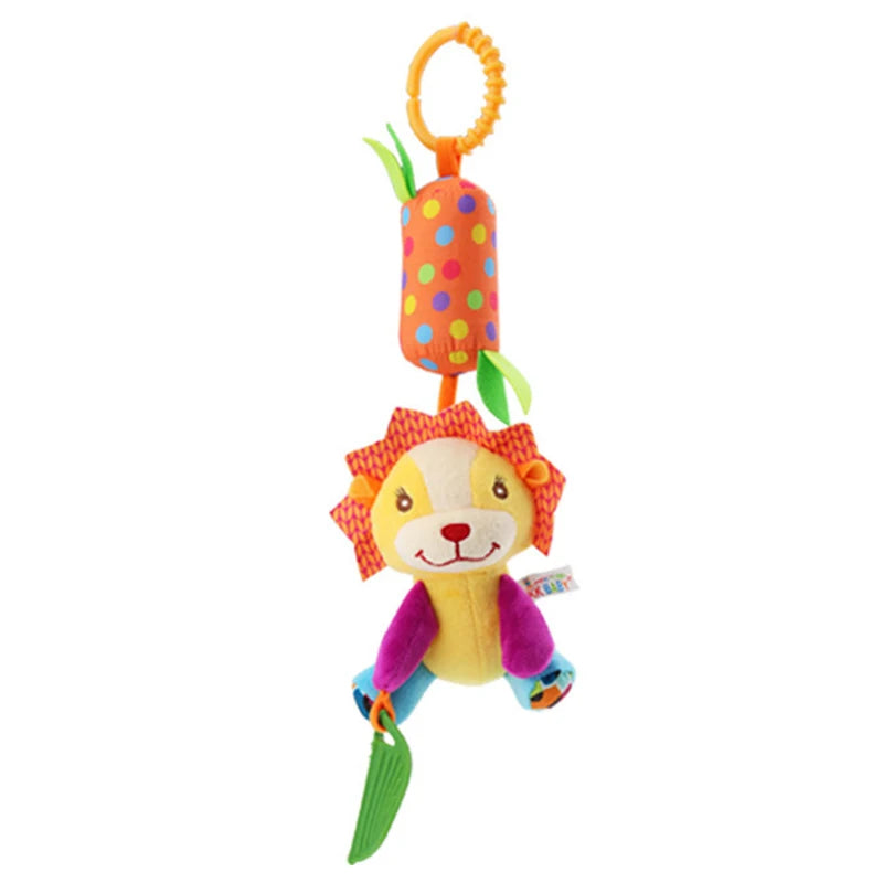 Soft Animal Handbells Rattle – Giraffe & Zebra Plush Toy with Teether for Infants