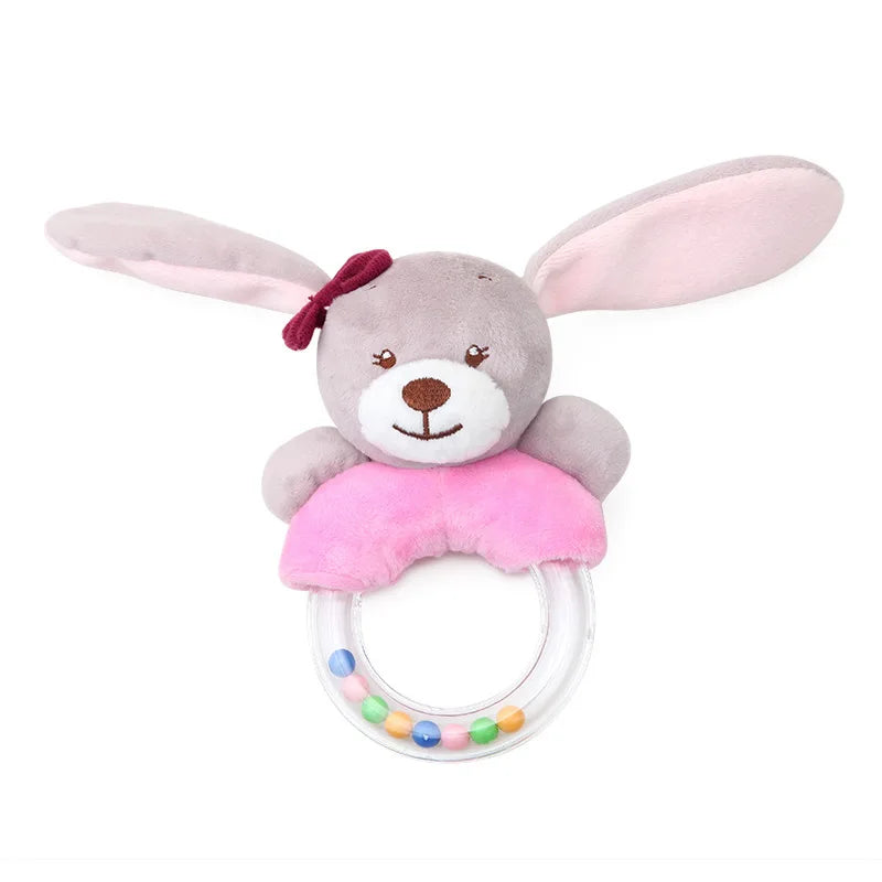 Hanging Sensory Rattle Toy – Plush Animal Teether for Cribs, Strollers & Car Seats