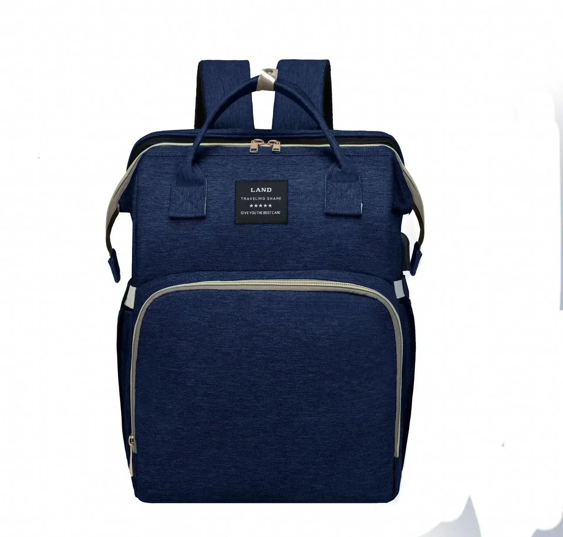 Lightweight Folding Crib Backpack – Large-Capacity Travel Diaper Bag for Moms on the Go