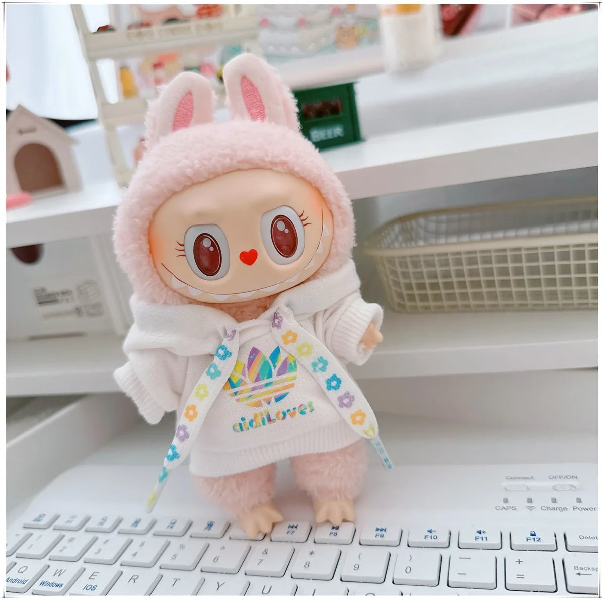 Labubu V1/V2/V3 Doll Clothing Set – Trendy Korean Hoodie & Pants Outfit 15–17cm Dolls