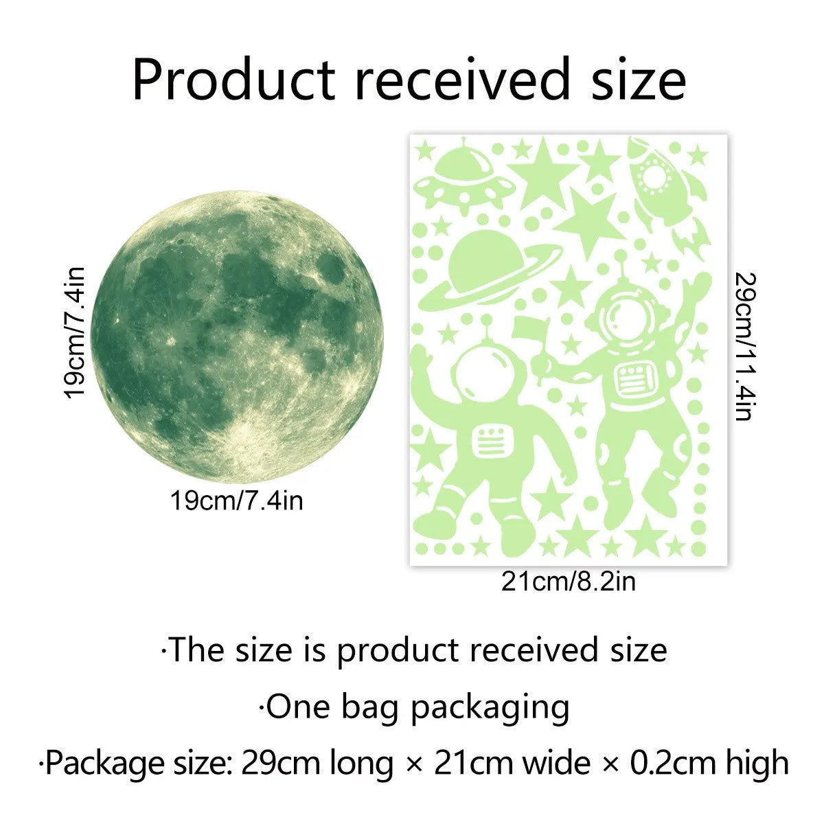 Luminous Moon & Stars Wall Stickers – Glow-in-the-Dark Noctilucent Decals for Kids Room Decor