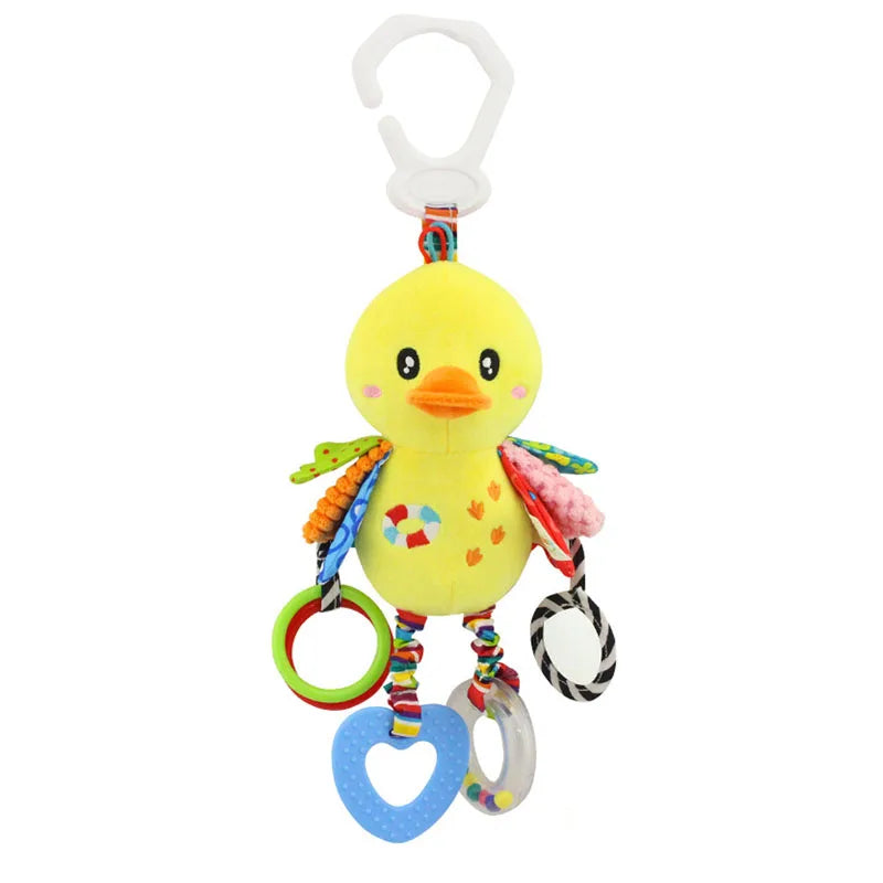 Soft Animal Handbells Rattle – Giraffe & Zebra Plush Toy with Teether for Infants