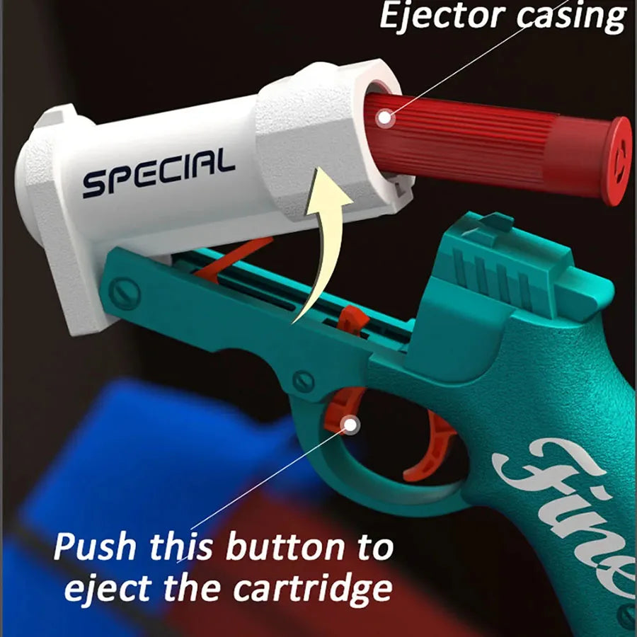 Mini S686 Soft Bullet Blaster – Shell-Ejecting Toy Gun for Outdoor Foam Battles