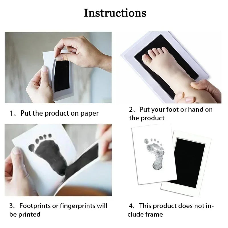 2-Set Baby Handprint & Footprint Ink Pads – Safe, Inkless Keepsake Kit for Babies or Pets