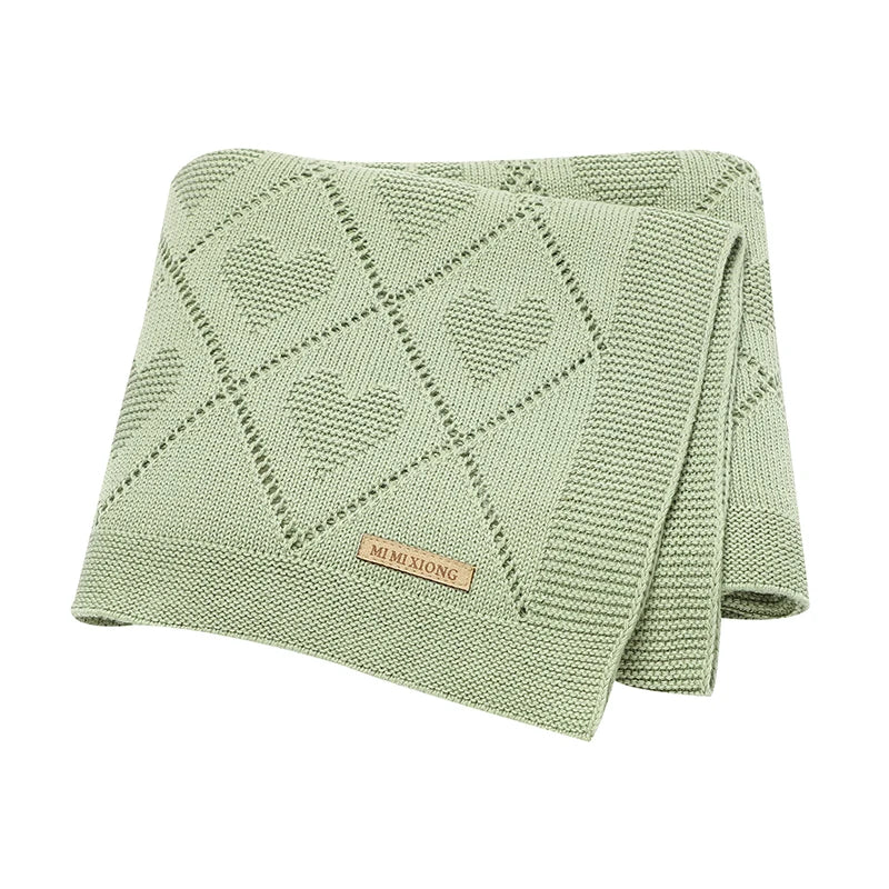 Baby Cotton Knit Blanket – Soft Swaddle Wrap for Stroller & Nursery, 90x70cm