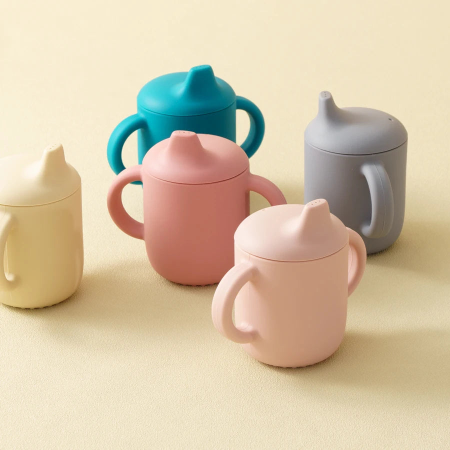 Baby Silicone Drinking Cup with Handles – 180ml Portable Feeding Cup for Infants and Toddlers