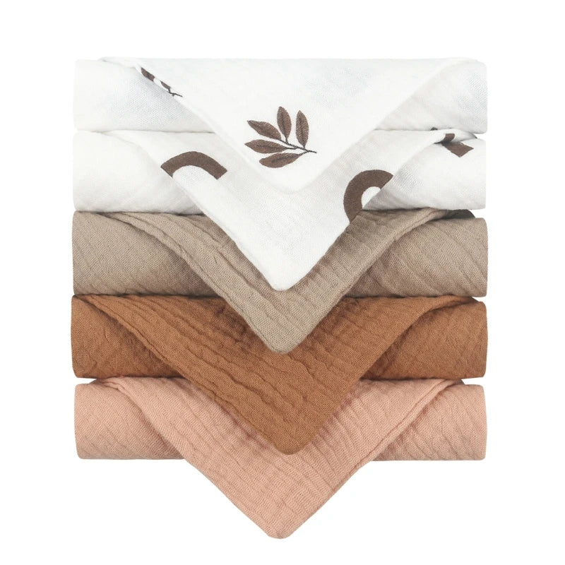 5PCS Soft Cotton Baby Washcloths Set – Absorbent Face Towels for Daily Baby Care