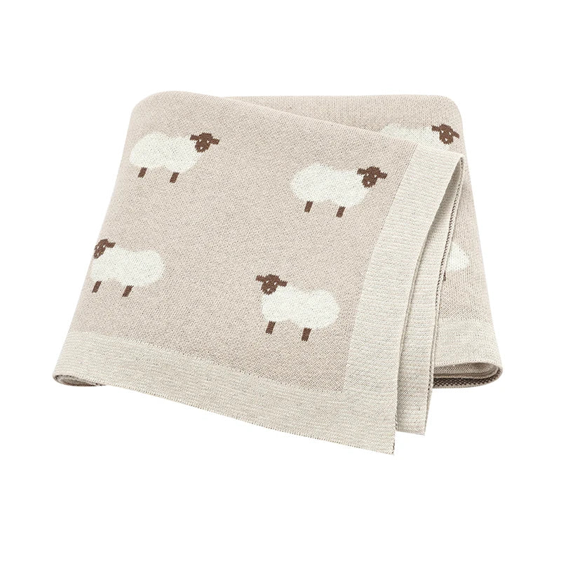 Baby Cotton Knitted Blanket – Soft Swaddle Wrap & Nursery Quilt for Newborns (90x70cm)