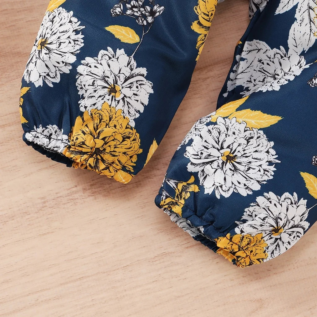 3PCS Baby Girl Summer Outfit – Floral Pants, Bodysuit & Headband Set for 0–18 Months