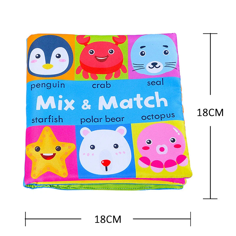 Soft Baby Cloth Book – Sensory Learning Toy for Infants Aged 0–12 Months