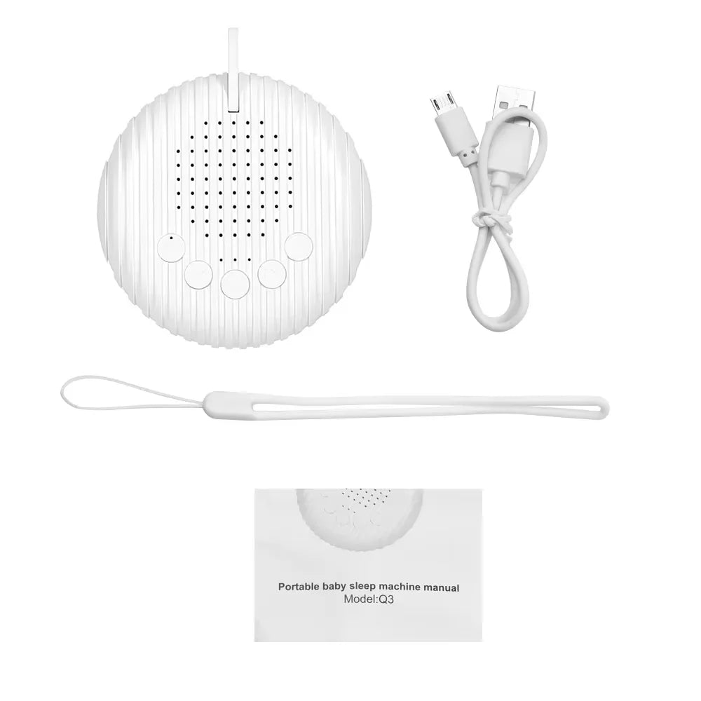 Portable Baby White Noise Machine – 10 Soothing Sounds with Rechargeable Battery
