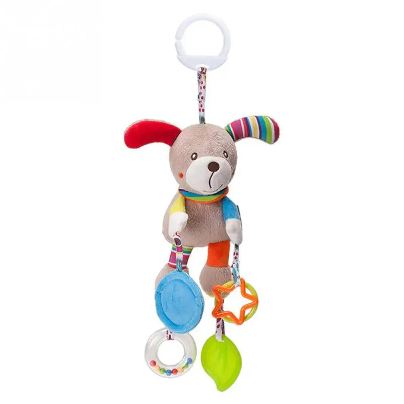 Soft Animal Handbells Rattle – Giraffe & Zebra Plush Toy with Teether for Infants