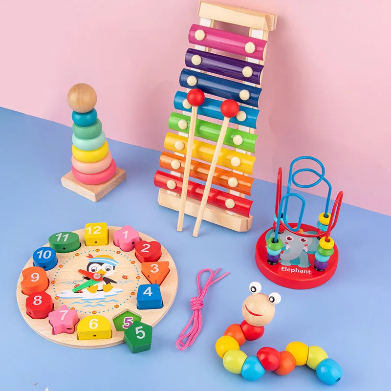 Montessori 3D Wooden Puzzle Toy – Educational Early Learning Game for Toddlers and Kids