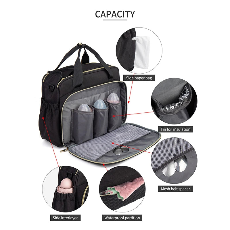 Large Capacity Baby Diaper Bag – Maternity Travel Organizer for Moms