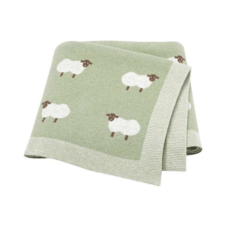 Baby Cotton Knitted Blanket – Soft Swaddle Wrap & Nursery Quilt for Newborns (90x70cm)