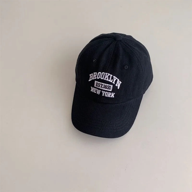 Adjustable Cotton Baby Baseball Cap – Letter Embroidery Snapback Hat for 1–3Y