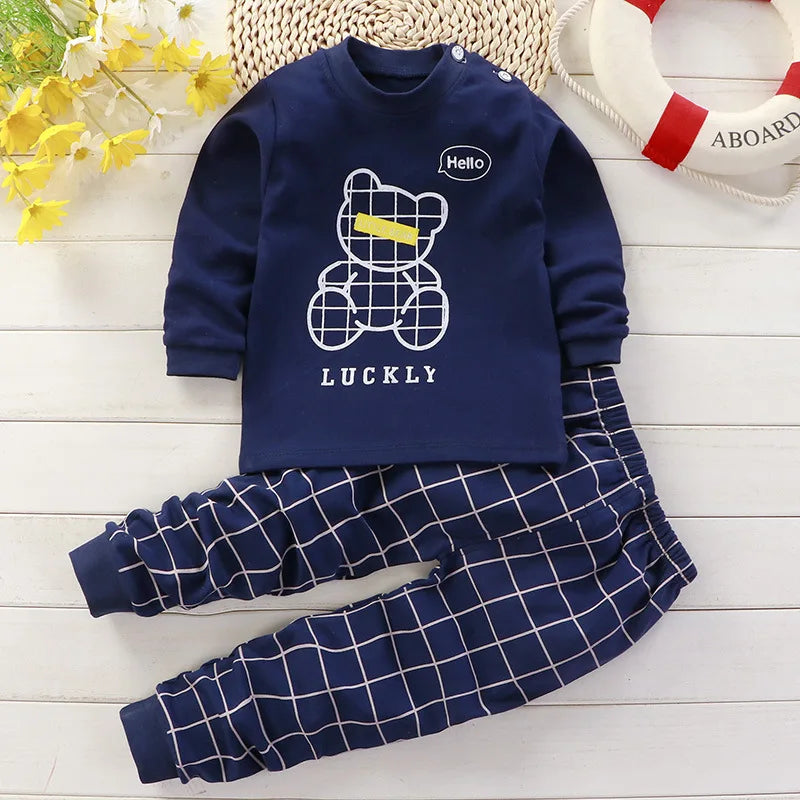 Cotton Baby Girl Clothing Set – Cartoon Spring Pyjamas for 6M to 5Y