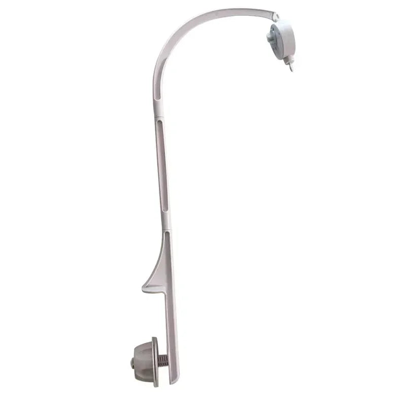 360° Rotating Baby Crib Mobile Holder – White Plastic Music Box Arm for Newborn Bed Bells