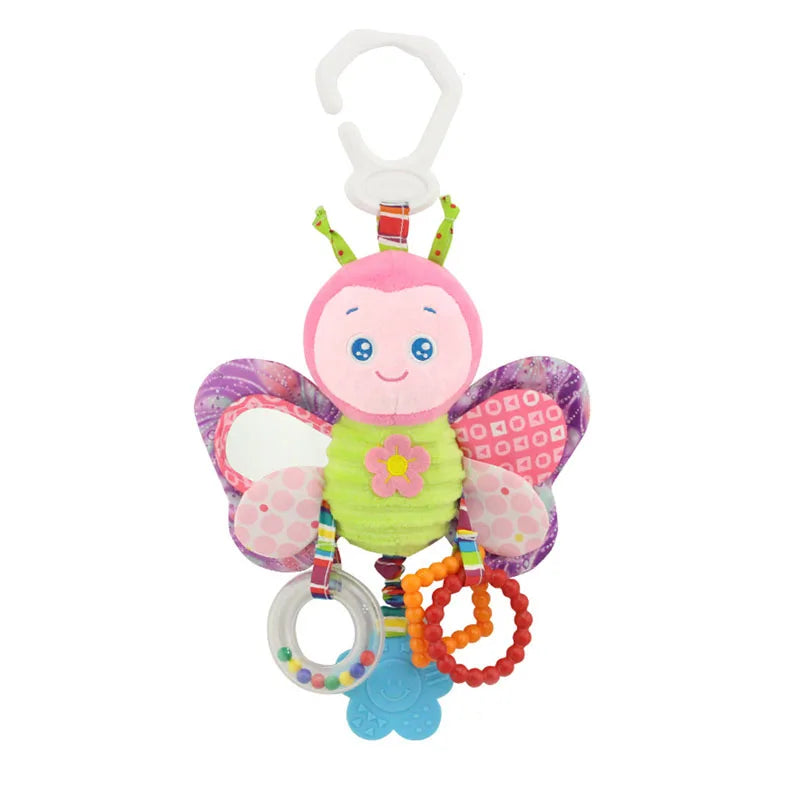 Soft Animal Handbells Rattle – Giraffe & Zebra Plush Toy with Teether for Infants