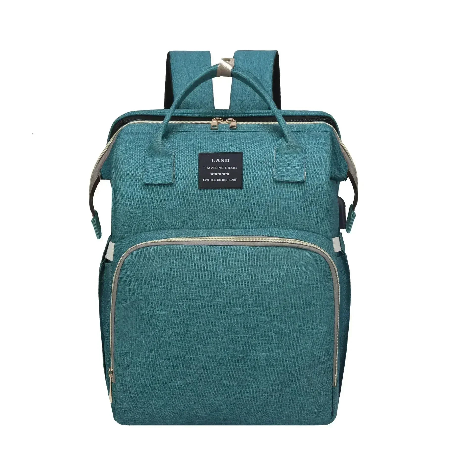 Lightweight Folding Crib Backpack – Large-Capacity Travel Diaper Bag for Moms on the Go
