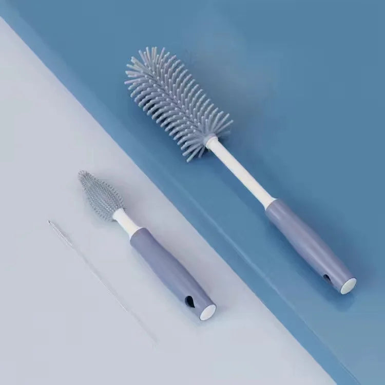 360° Silicone Bottle Cleaning Brush Set for Baby Bottles, Straws & Pacifiers – Eco-Friendly Tools
