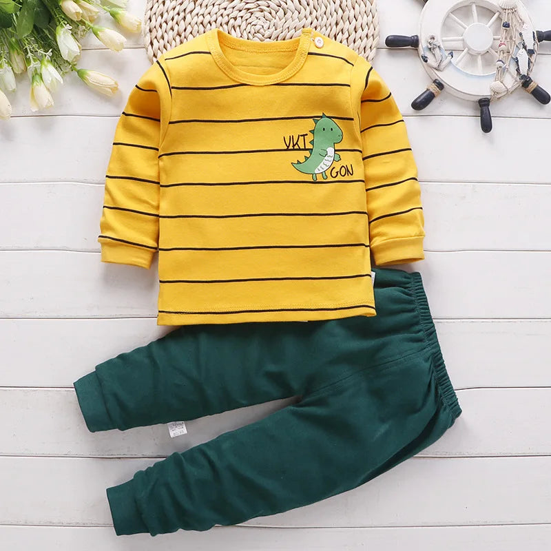 Cotton Baby Girl Clothing Set – Cartoon Spring Pyjamas for 6M to 5Y