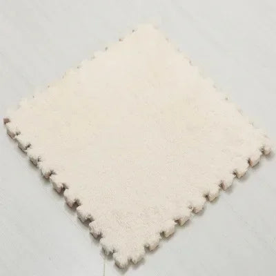 30x30cm Soft Plush Kids Puzzle Play Mat – Interlocking Warm Carpet Tiles for Home & Nursery Use