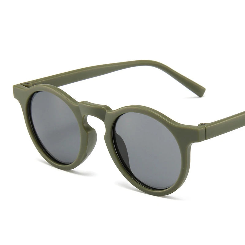 Children’s Vintage Round UV400 Sunglasses – Frosted Acrylic Sun Protection