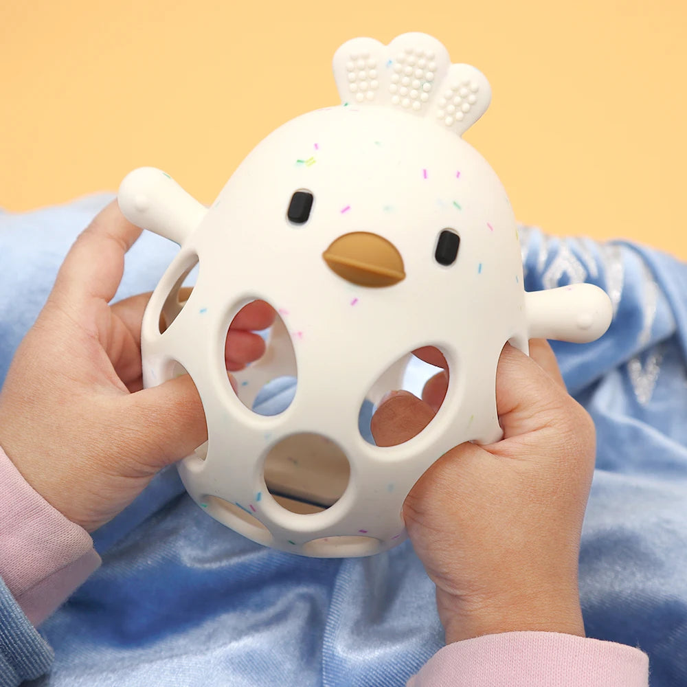 Chick-Shaped Silicone Baby Teether – Safe BPA-Free Chewing Toy for Teething Relief