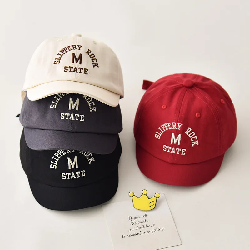 Embroidered Korean Baby Baseball Cap – Adjustable Cotton Summer Hat for 5M–3Y